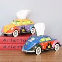 Vintage car Model Tissue Boxes Figurines Retro Car Tissue Dustproof cool Tissue Storage Box For Office Home Decoration Wholesale 1