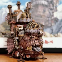 3D Wooden Moving Castle Puzzle - DIY Anime Model Kit, Educational Building Blocks, Collectible Desk Decor from Classic Animation