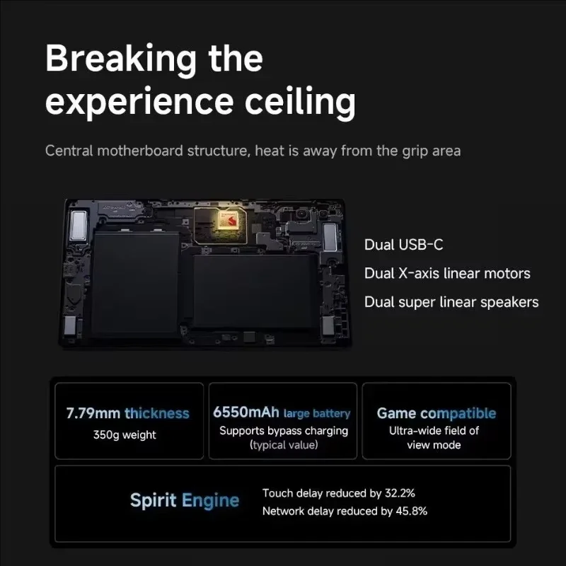레노버 LEGION Y700 3세대 스냅드래곤 8 Gen 3 2.5K 6550mAh LCD 화면 2560*1600 8.8인치 165Hz 68W 충전 안드로이드 14