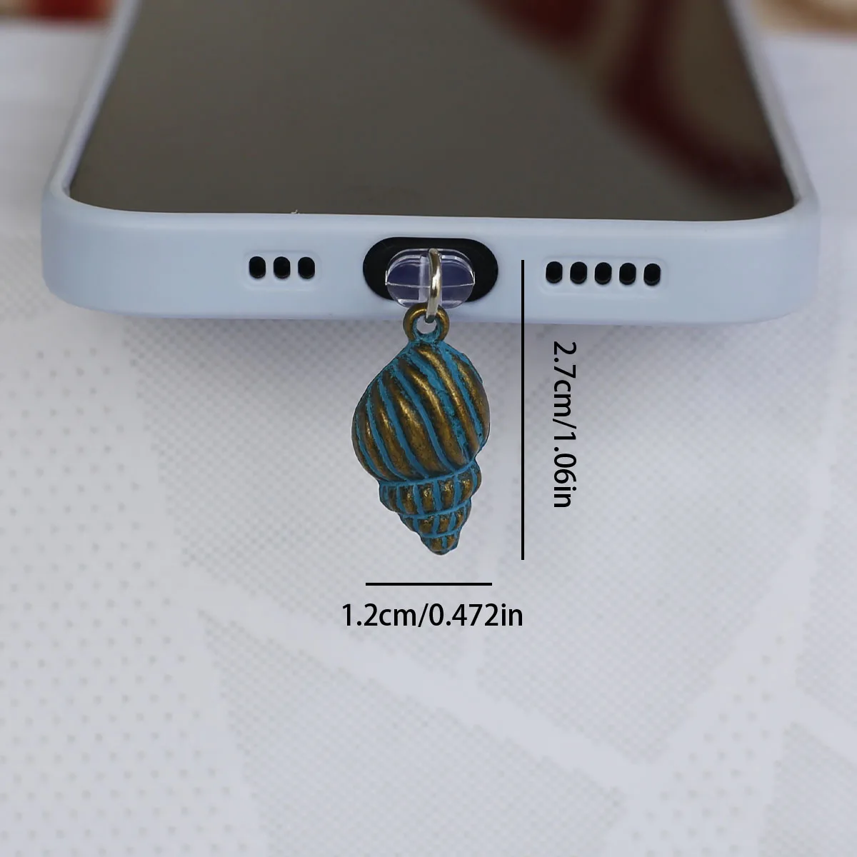 Staubschutz für Mobiltelefone, Oktopus- und Muschel-Anhänger, Zubehör-Dekoration für iPhone, Typ-C-Anschluss mit Hängeseil zur Verlustvermeidung – Detail 14