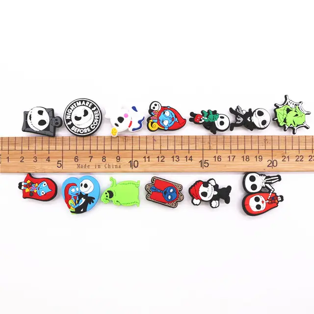 1pcs Cartoon Movie Nightmare Before Christmas PVC Shoes Charms Croc Jibz  Cute Skull Jack Shaped Clog Sandals Pins Decorations - AliExpress