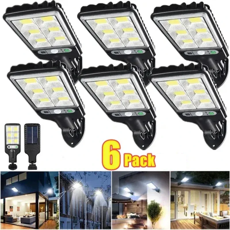 Solar Street Lights Outdoor, Solar Lamp With 3 Light Mode Waterproof Motion Sensor Security Lighting for Garden Patio Path Yard