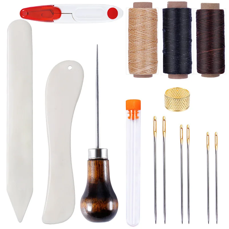 IMZAY 28 PCS Leather Sewing Kit With Large-Eye Stitching Needles