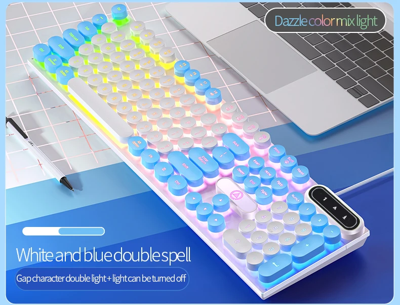 Wired USB Gaming Keyboard with Backlight, 104 Key Gamer Keyboard for Computer/Laptop/PC, Ergonomic Design,Office Gaming Accessor
