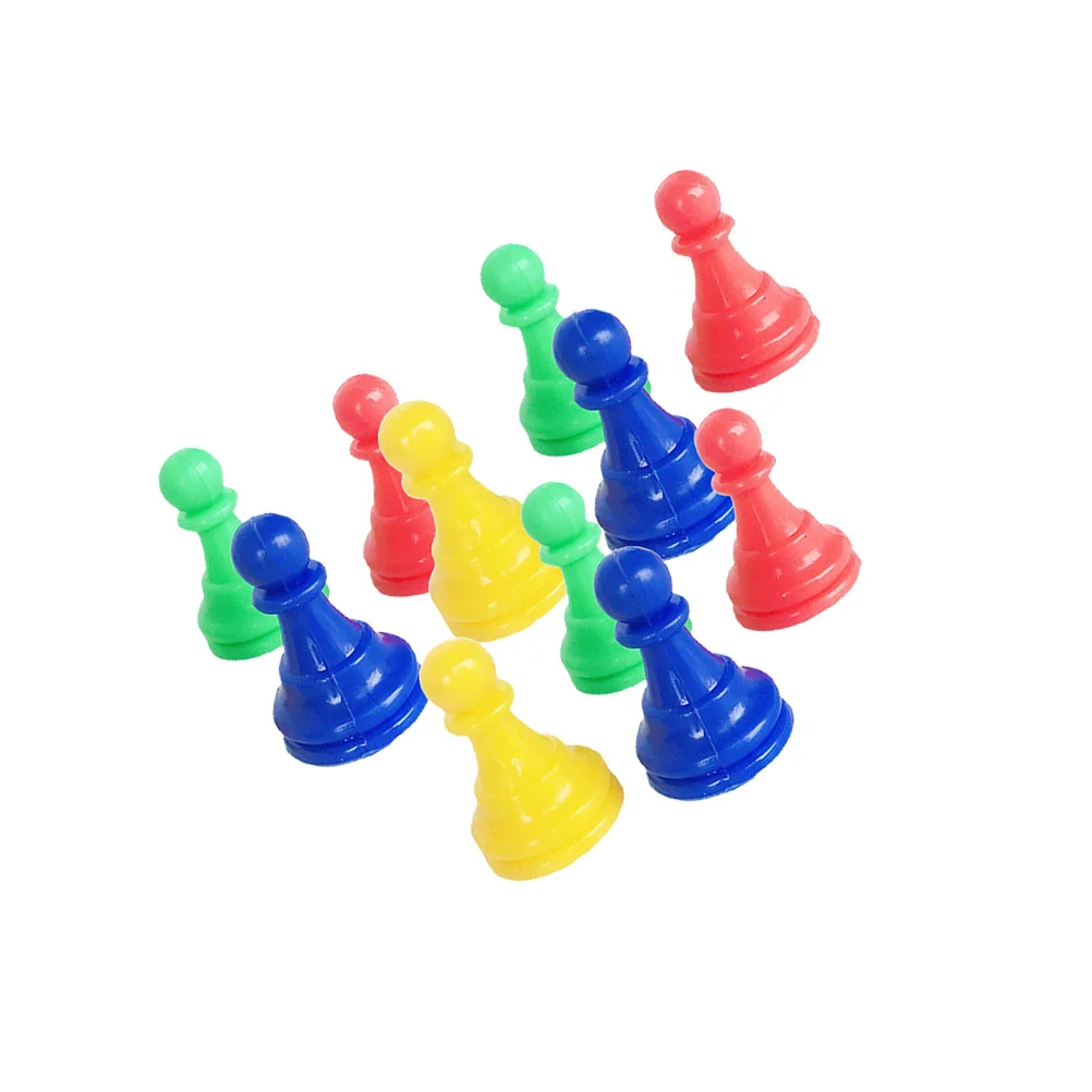 

64pcs Plastic Chessman 8 Color Board Game Replacement Chess