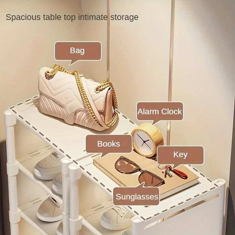 Widening the shoe rack allows for free combination of various sizes, occupying a small area and suitable for various shoe types