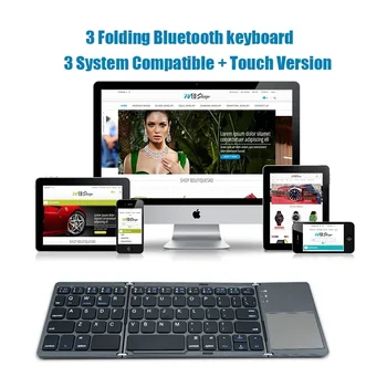 Wireless Folding Keyboard Bluetooth Keyboard With Touchpad For Windows, Android, IOS,Phone,Multi-Function Button Mini Keyboard 2