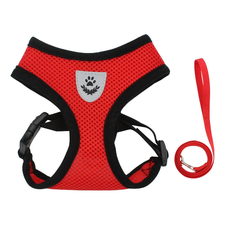 thumbnail image 1 of Arnés de verano para perros y gatos, correa ajustable, malla de poliéster, transpirable, reflectante, para perros pequeños y gatos, 1 of 5