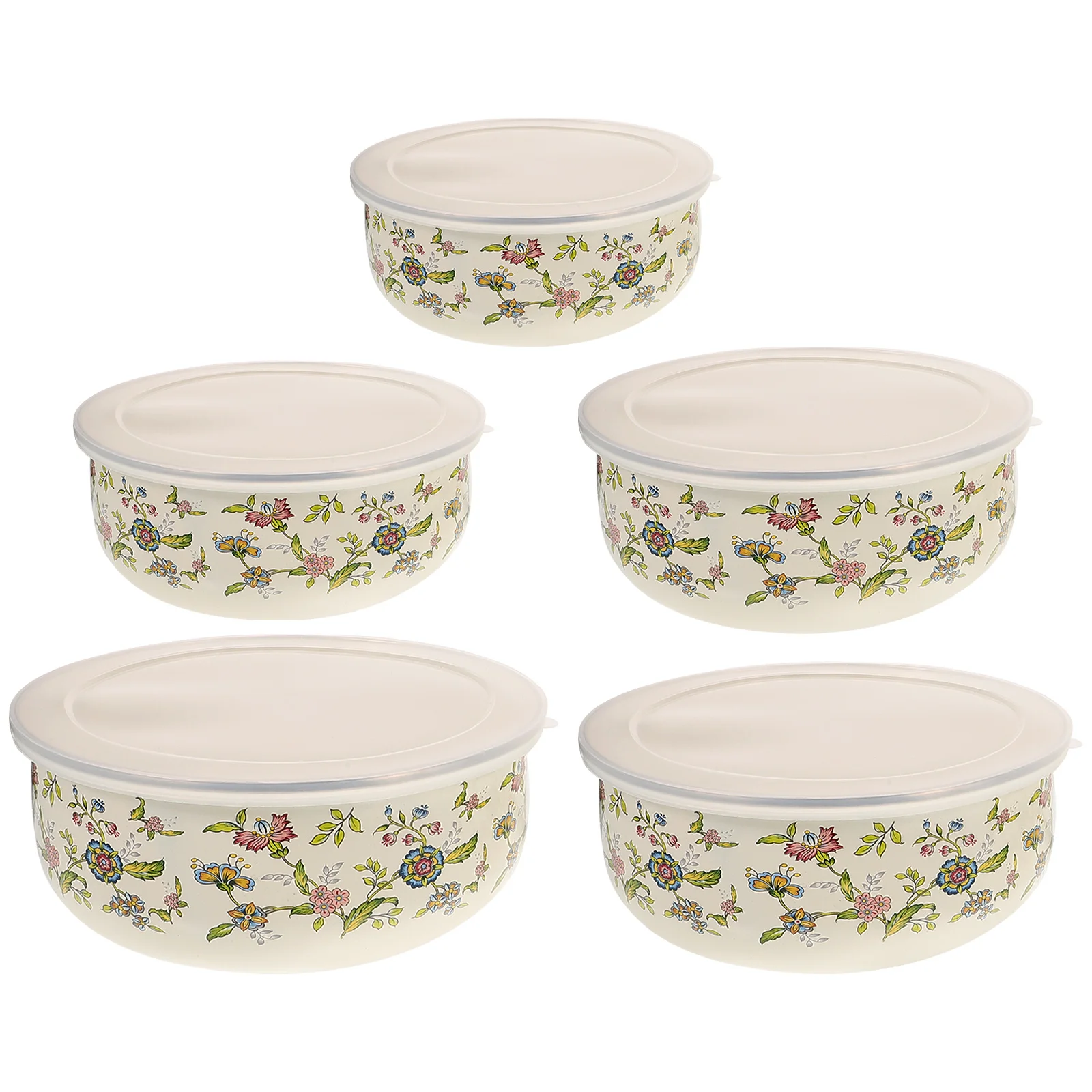 

Enamel Covered Bowl Food Containers Lids Bowls Household Soup Enamelware Plastic Mixing Child Metal