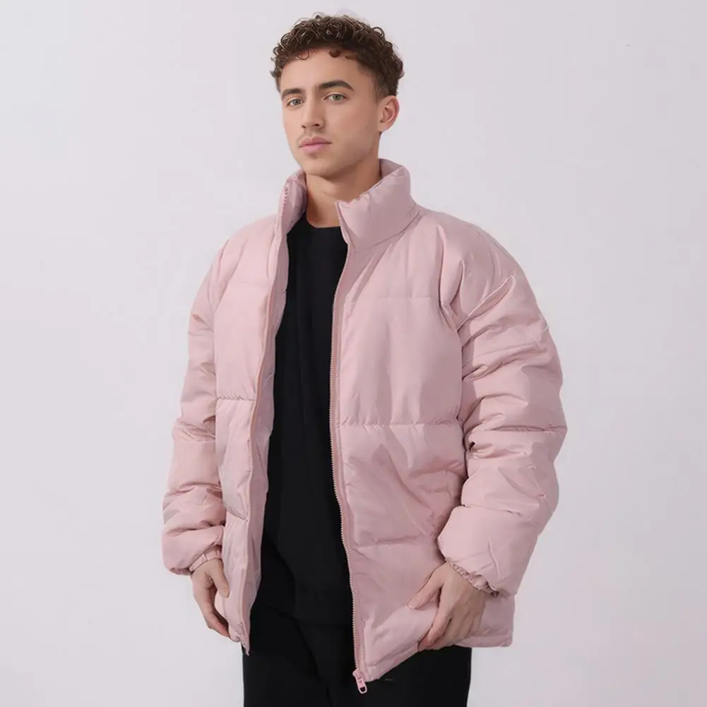 Scratch-resistant Outerwear Men Cotton Coat Men's Cotton Down Coat with Stand Collar Thickened Winter Outerwear Jacket Long