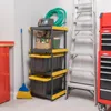 4-Tier Heavy Duty Plastic Storage Shelving Unit, 100lbs, for Indoor/Outdoor Organization, Modular Rack, Extremely Durable 5