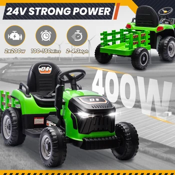 24V Kids Ride-On Tractor Truck – 2-Seater Electric Ride-On Vehicle with Remote Control | Battery Powered Toy Car for Ages 2-6 1