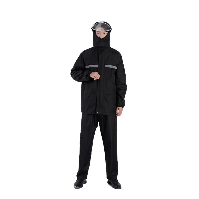 Rain Suit Men Women Waterproof Heavy Duty Motorcycle Rain Gear Reflective Raincoat And Pants Set