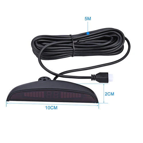 Parktronic-주차 센서 4 센서 22mm LED 백라이트 디스플레이 역방향 백업 레이더 모니터 시스템, vw saab bmw hyundai용 3