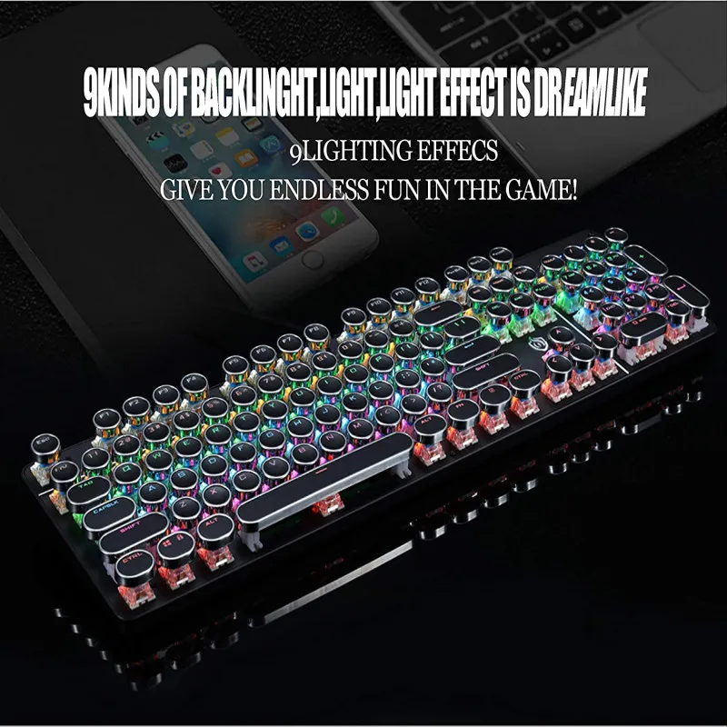 Koel Stamboom films Mechanical Keyboard Punk Gamer | Mechanical Keyboard Retro Rgb - Gaming  Mechanical - Aliexpress