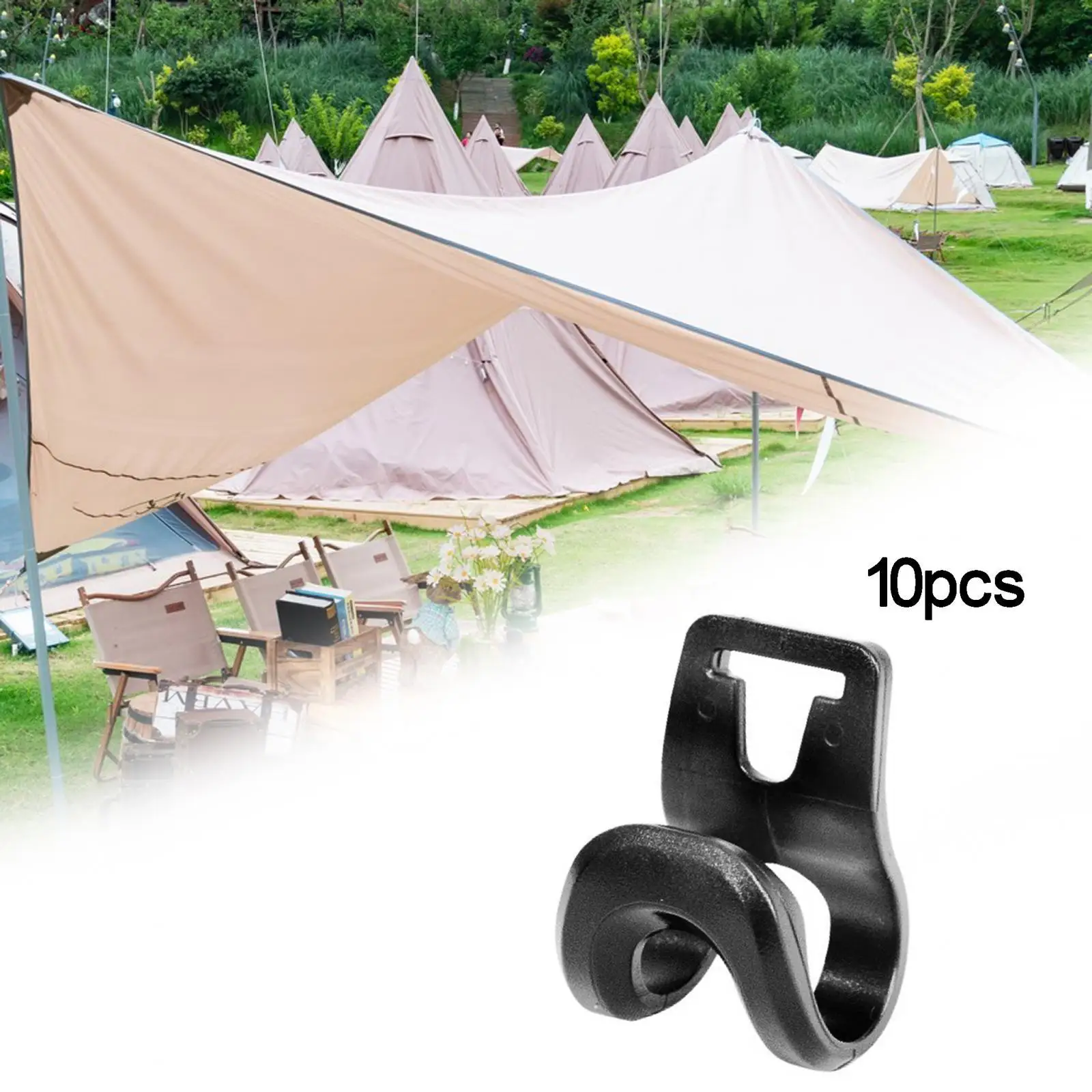 Camping Tent Accessories 10 Pieces Tent Pole Connector Clips Camping Tent Clips Lightweight C Shaped tent clips camping tent fasteners