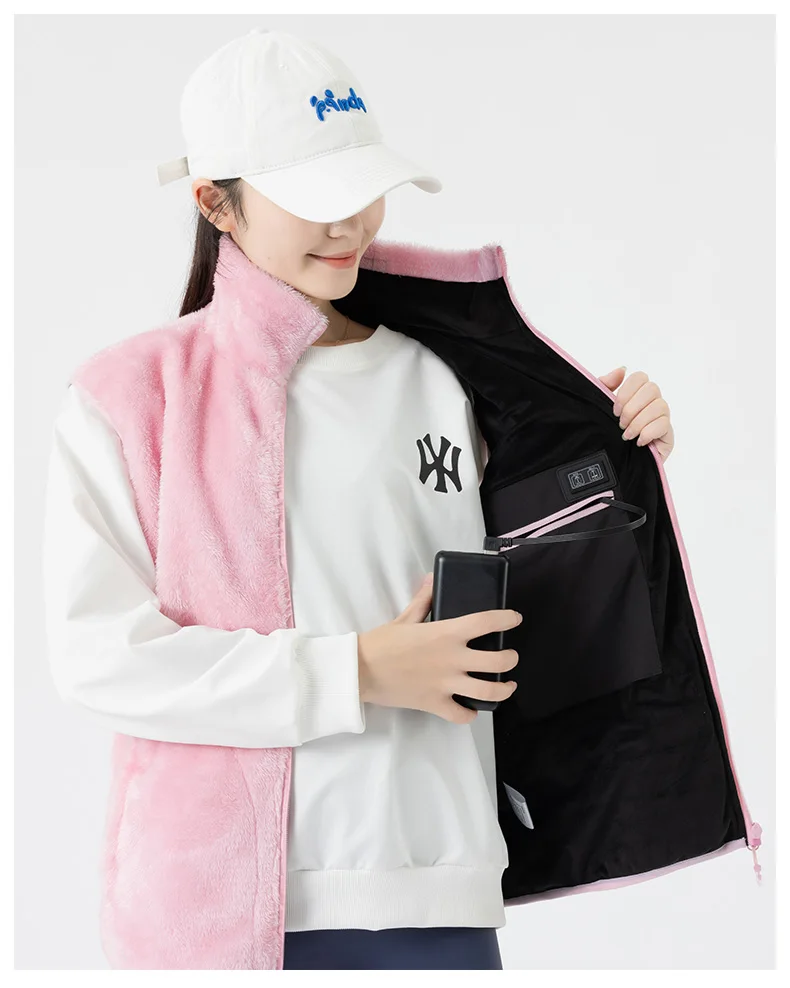 9 Areas Heated Fleece Vest Men Women Heated Winter Usb Heating Vest Self Heating Thermal Down Warmte Fleece heated jacket