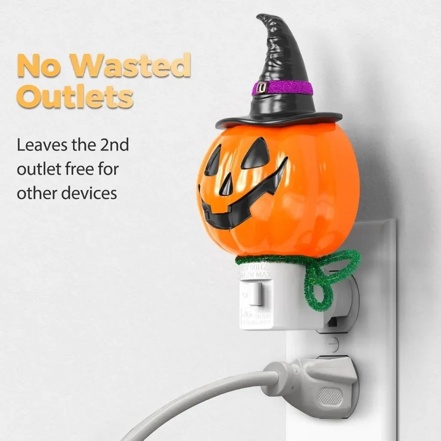 Pumpkin Night Light 3000K Night Lights Plug into Wall Cute Funny Halloween Decor Night Light for Plug in Nightlight with 360 Ro
