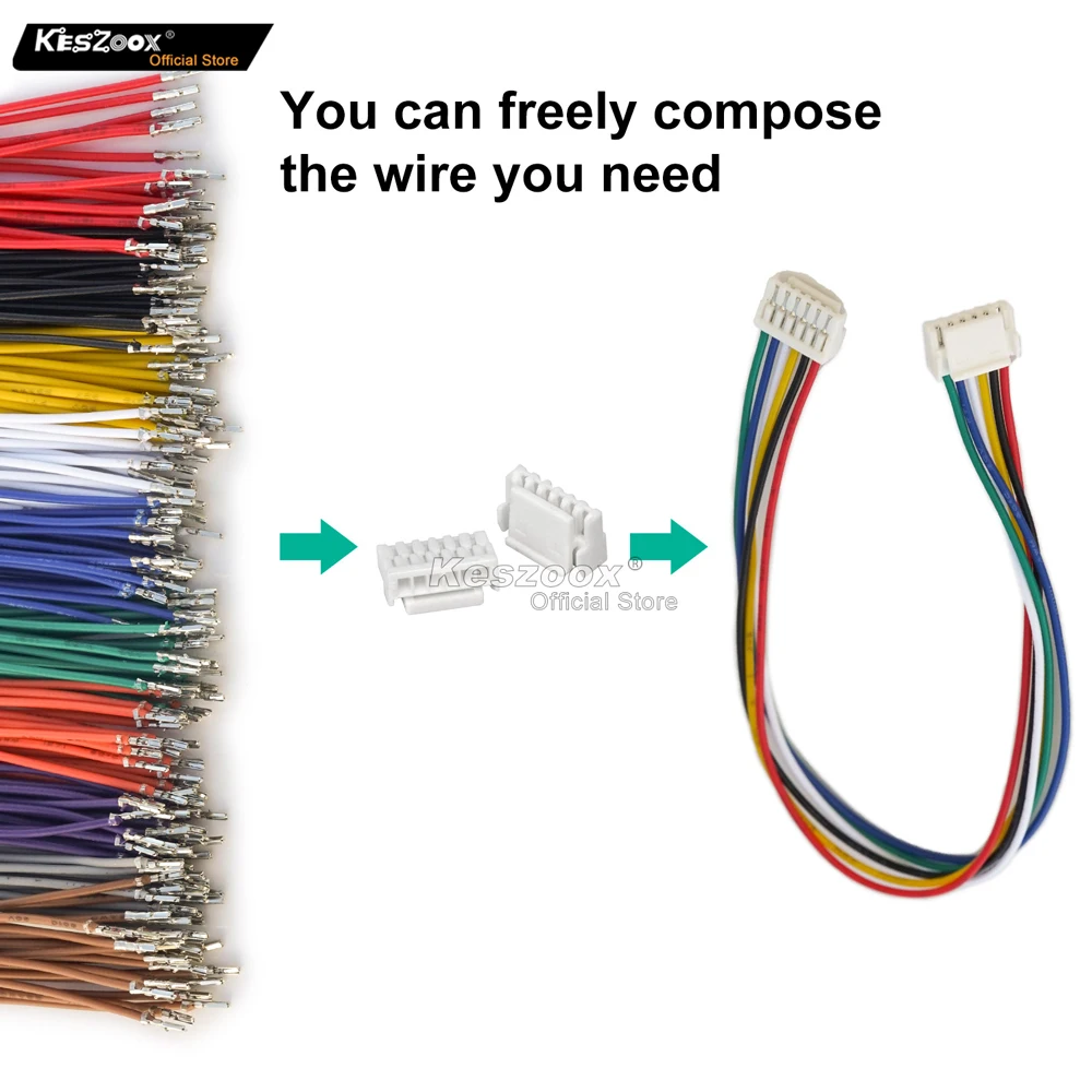 JST GH1.25mm Connector Kit, Fio Terminal Frisado
