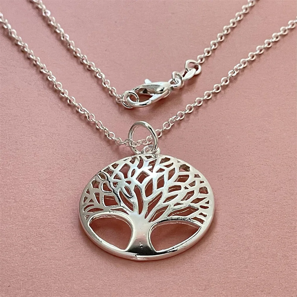 925 Sterling Silver Necklace Heart Shape Cross Photo Frame Pendant for Gift Women
