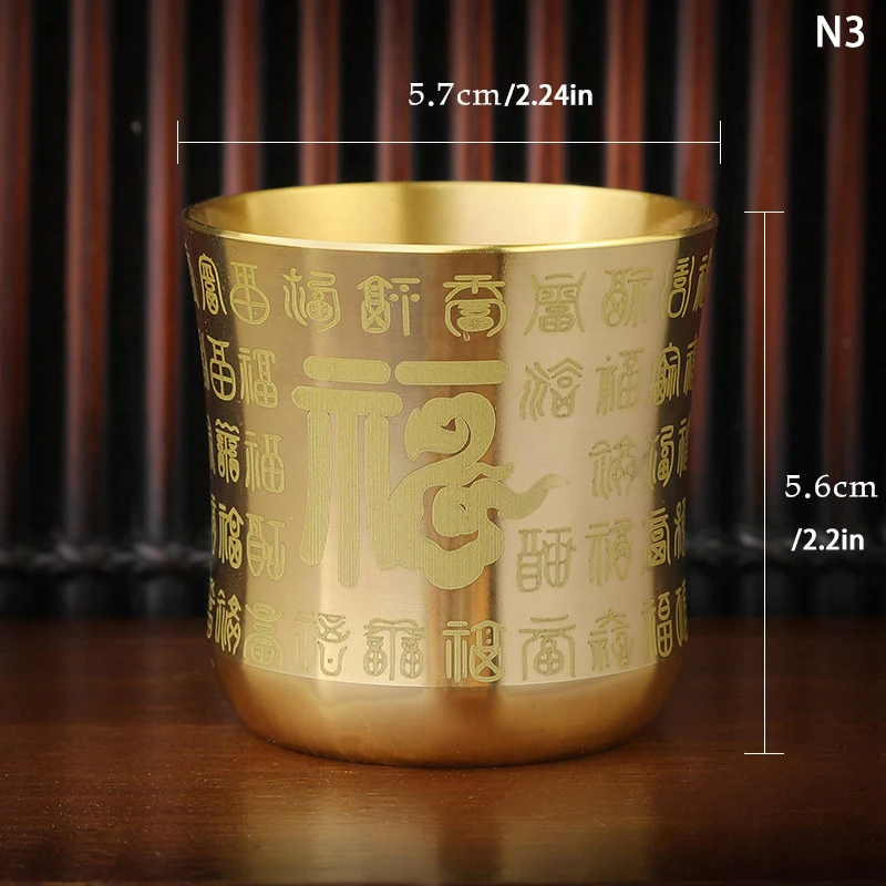 Pirinç çay fincanları çay kupa Homeware çin antika Bar Drinkware için antik çay fincanı çay kahve masa ev ofis dekor