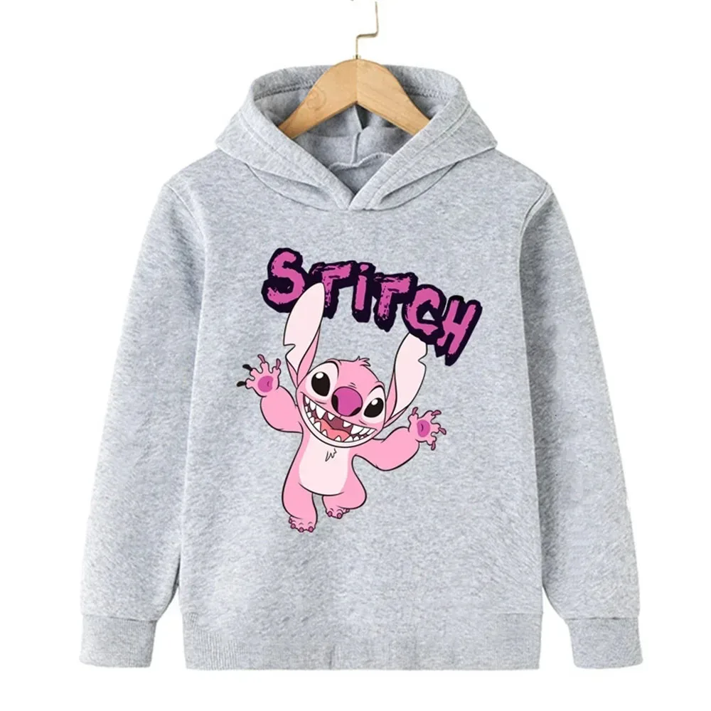 

Disney back-to-school season Stitch children's hoodie 3-14 years old spring street fashion boys and girls pullover outdoor sport