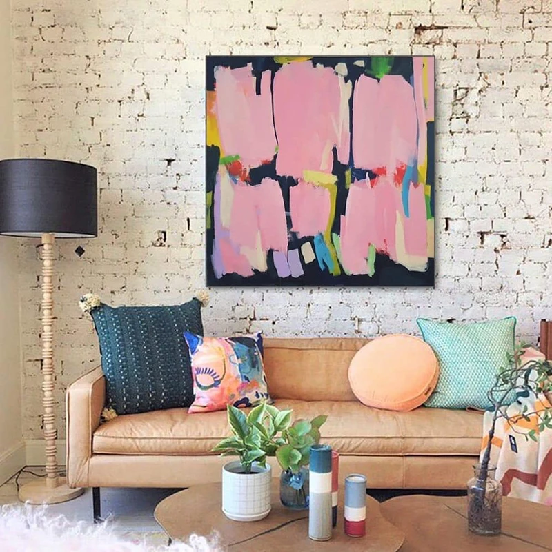 Hand Painted Abstract Painting On Canvas Acrylic Art Nordic Freshing