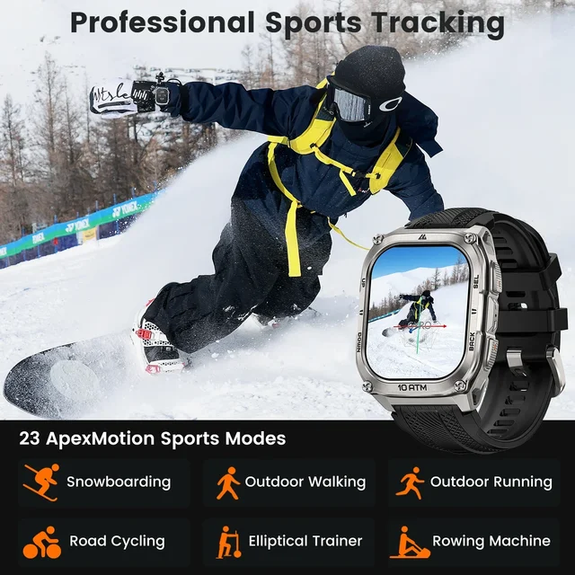 KOSPET Tank M4 Smart Watch Stainless Steel 6-Sat GPS Offline Maps 10ATM Waterproof 45M Dive 24/7 Health Monitor for Android iOS KOSPET Tank M4 Smart Watch Stainless Steel 6-Sat GPS Offline Maps 10ATM Waterproof 45M Dive 24/7 Health Monitor for Android iOS - Image 6