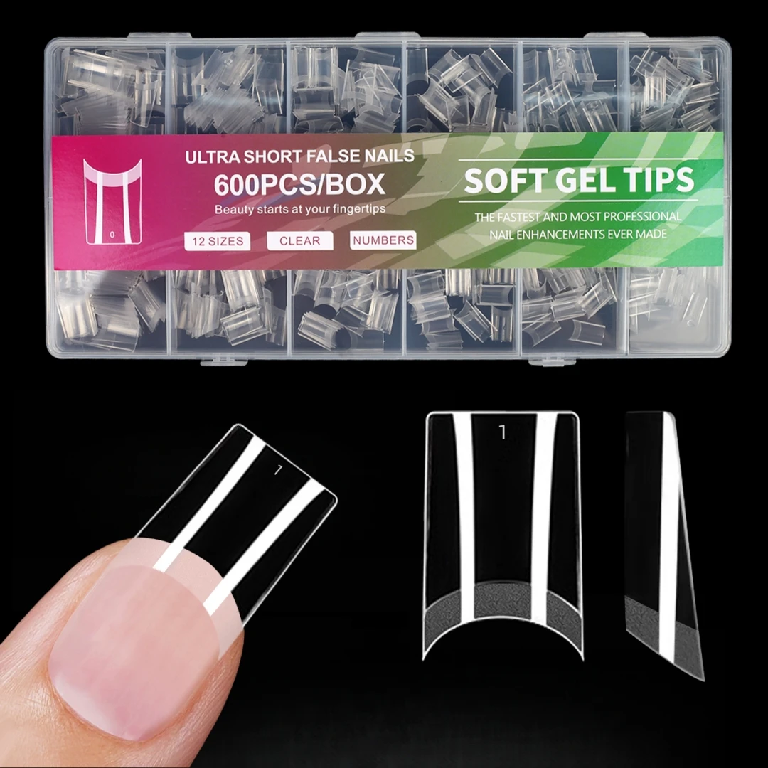 M Square Half Cover Fake Nails Set
