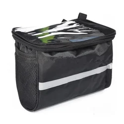 Cycling Handlebar Bag with Phone Mount Holder (Black)