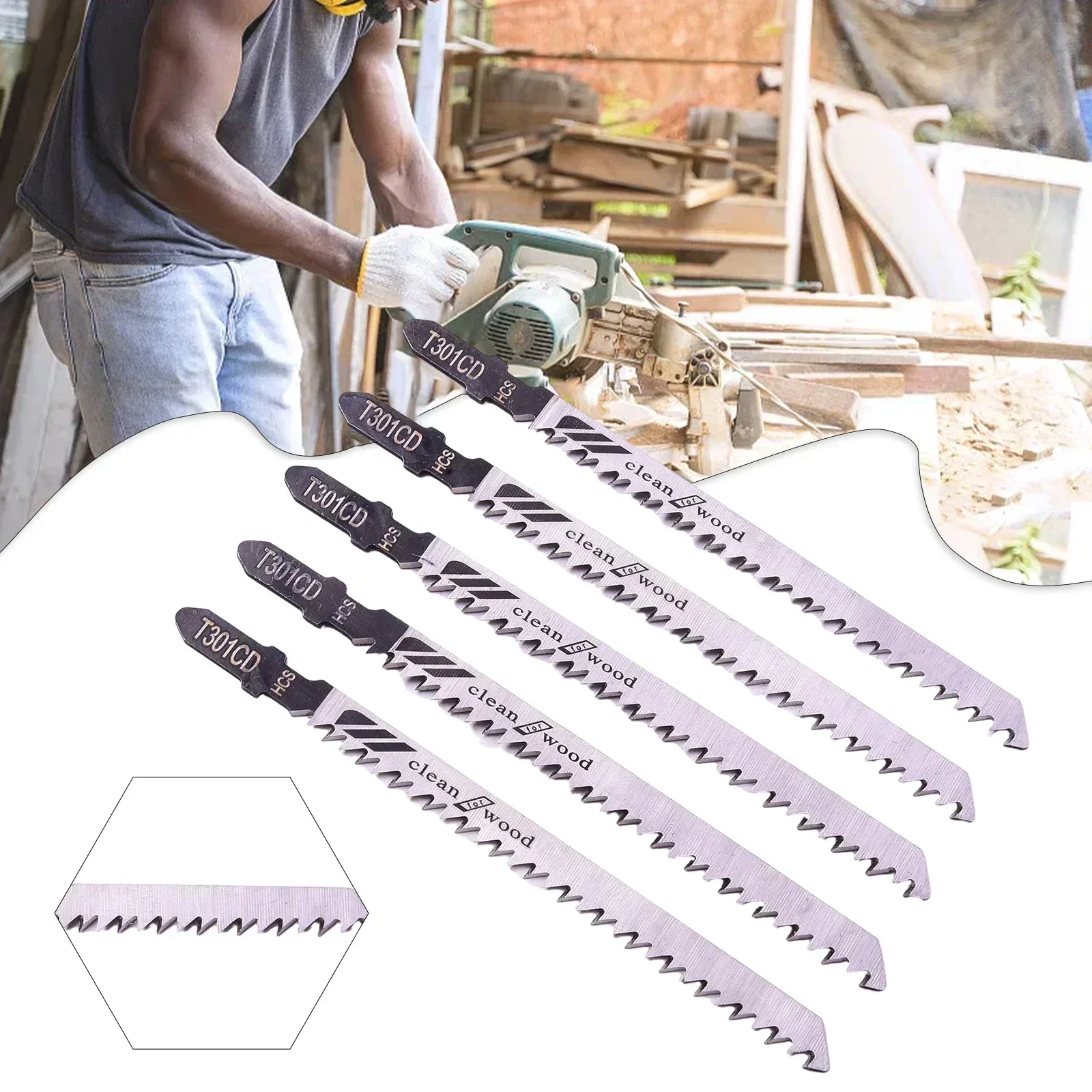 5Pcs T301CD Jigsaw Blade Set For Sheet Panels Cutting jig saw blades reciprocating saw blades