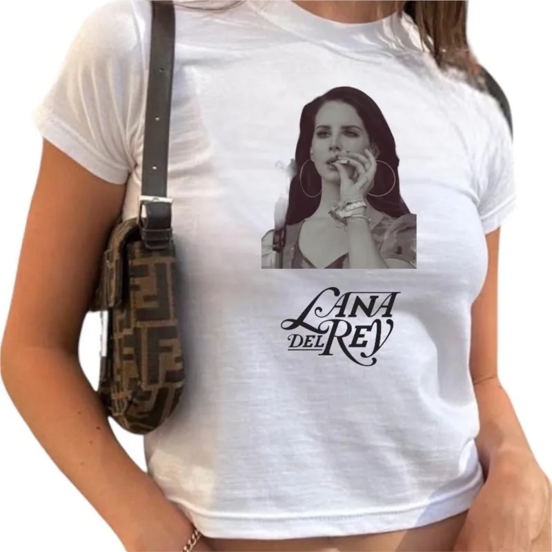 

Летняя детская футболка в стиле панк, сексуальная уличная одежда для E-girl Y2k 90-х, белая одежда с круглым вырезом, готические абстрактные портреты, женская одежда 2000s