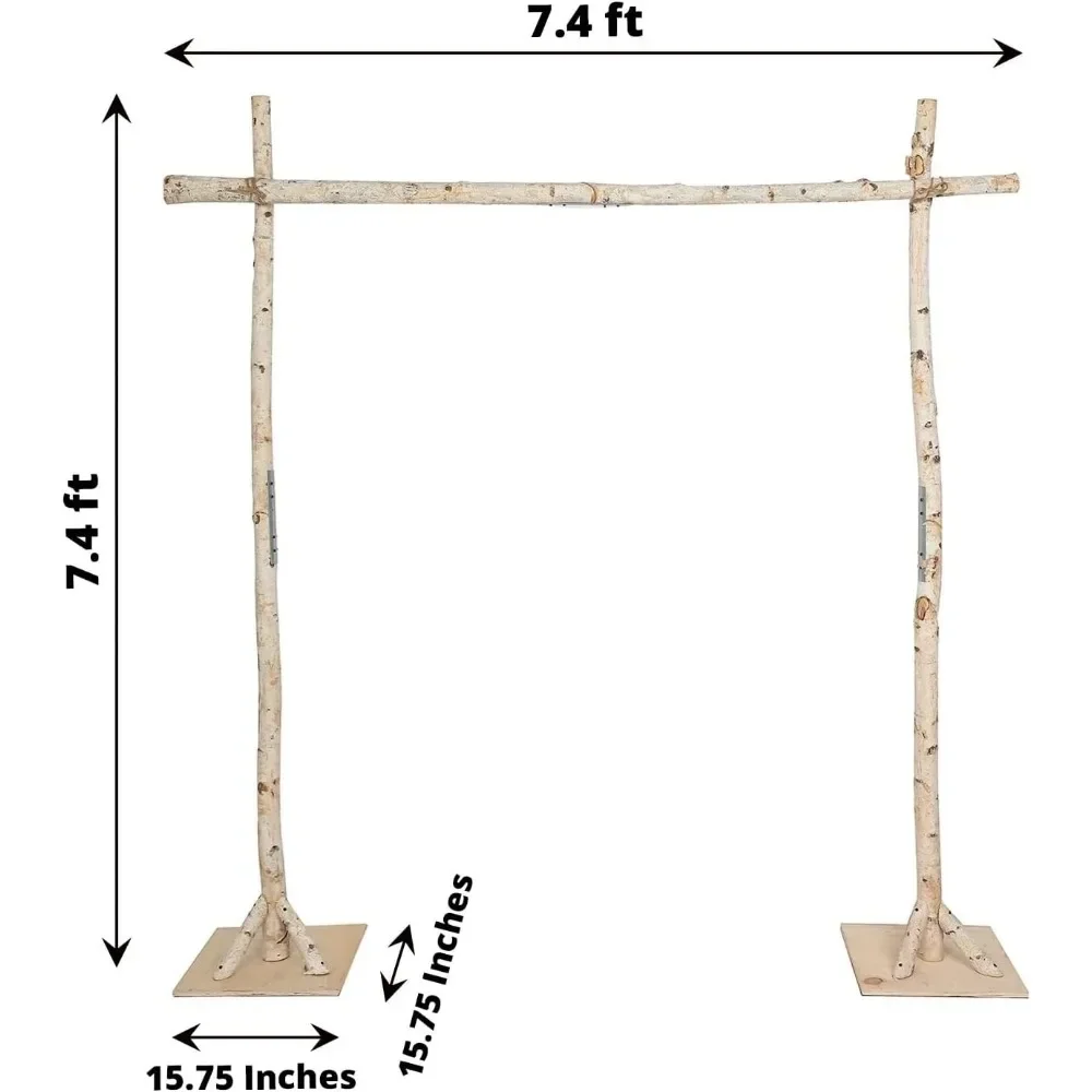 7.5 feet Natural Birch Wood Square Backdrop Stand Wedding Arch Wedding Party Event Reception Home Decorations Supplies