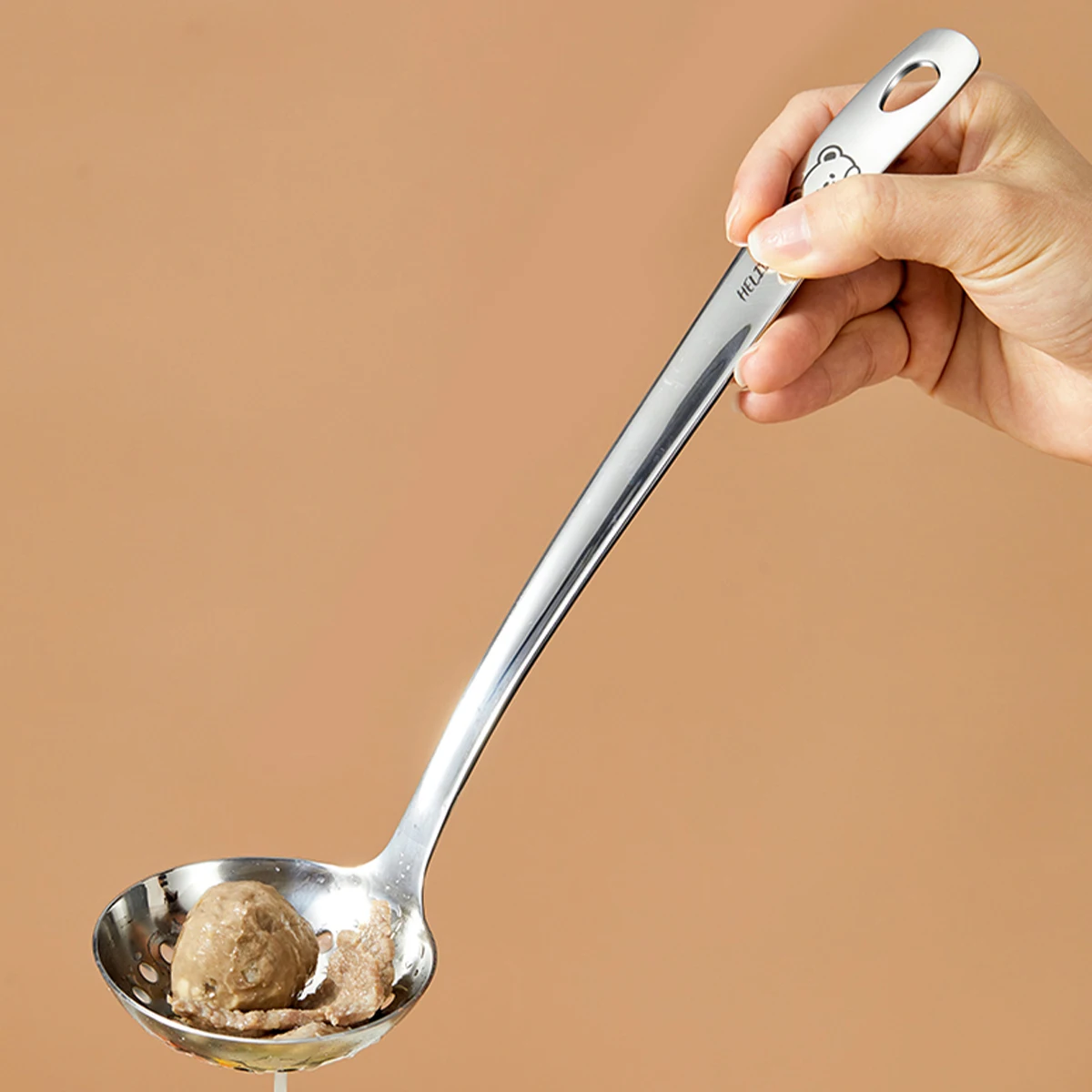 WORTHBUY 316 Stainless Steel Food Grade Hot Pot Spoon Thickened Long Handled Colander Spoon Soup Kitchen Utensils