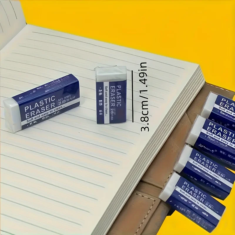 6/20개입 청소가 용이한 2B 플라스틱 지우개 - 흰색 직사각형 PVC 소재, 미술 및 공예 프로젝트에 적합, 수공예 용품 |