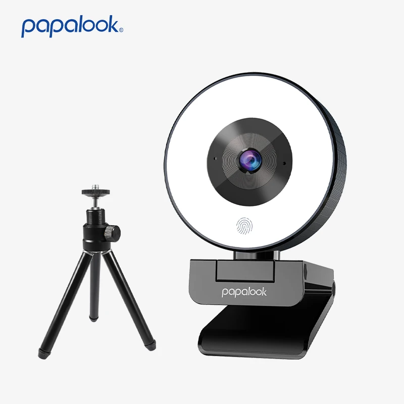 

PAPALOOK PA552 FHD 1080P Fixed Focus Live Streaming Webcam with Dual MIC Ring Light 30FPS USB Tripod Web Camera For PC Laptop