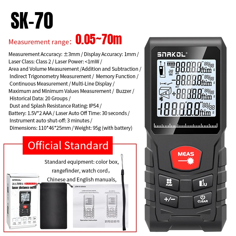 Professional Digital Laser Distance Meter and Rangefinder Tool