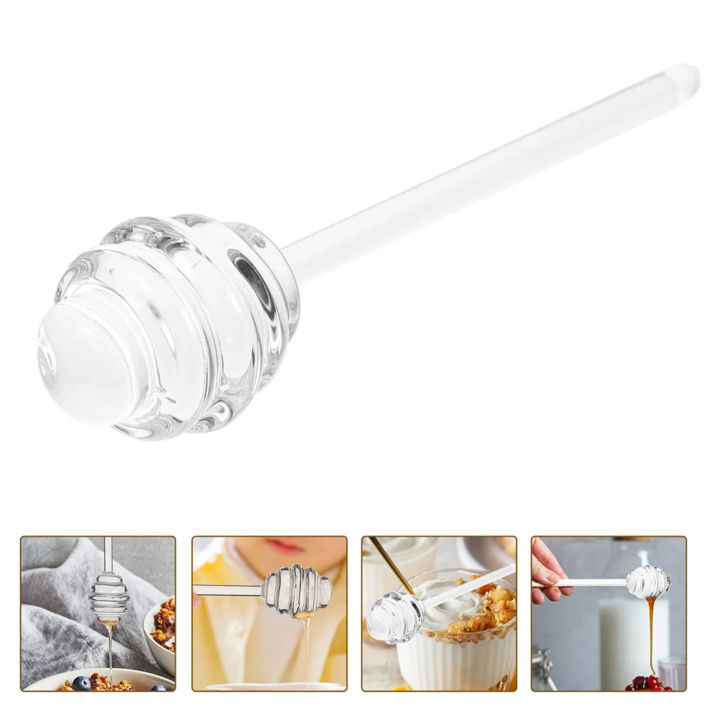 

2 Pcs Honey Stirrer Household Stirring Stick Tool Home Accessory Wear-resistant Dispenser Transparent Dipper Supply