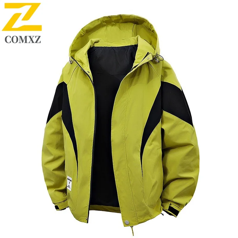 Men's Hooded Loose Fit Workwear Jacket Windproof Waterproof Mountain Outdoor Softshell Coat with Fleece Lining MOLLE System 2025
