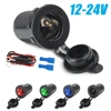4 Colors Cigarette Lighter Socket 12V-24V Waterproof Plug Power Outlet Adapter Car Accessories for Marine Boat Motorcycle Truck 1