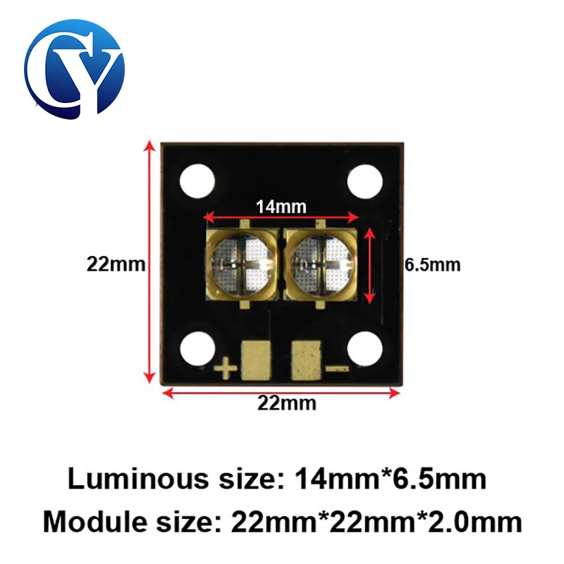 Printer UV LED Module 20W Curing 365nm 385nm Light Quartz Lens Lamp Beads