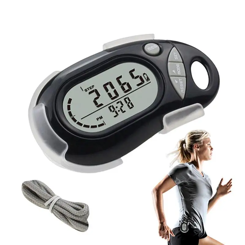 Clip On Pedometer Simple Step Counter With Large Digital Display Removable Clip Step Tracker Accurate Counting For Men
