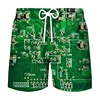 Circuit Board Graphic Shorts Pants Men Summer Hawaii Beach Shorts 3D Printing Electronic Chip Cool Swimsuit Gym Surf Swim Trunks 5