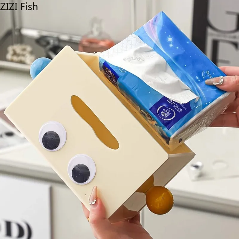 Cute Doll Tissue Box Creative Dining Table Plastic Tissue Box Kitchen Wet Wipes Tissue Dispenser Nordic Home Decoration Art 4