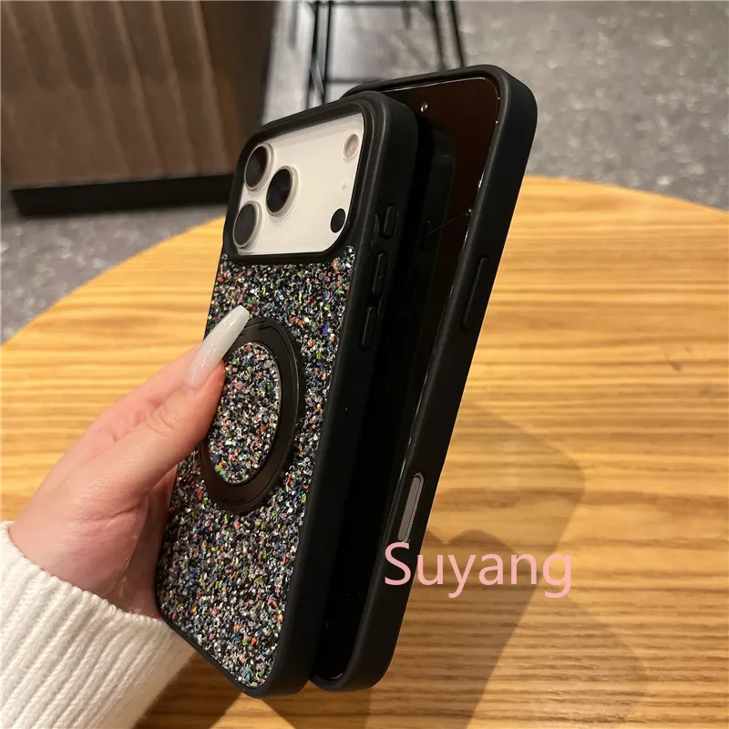 Bling Glitter Phone Case With Magnetic Holder And Kickstand_voghion.com