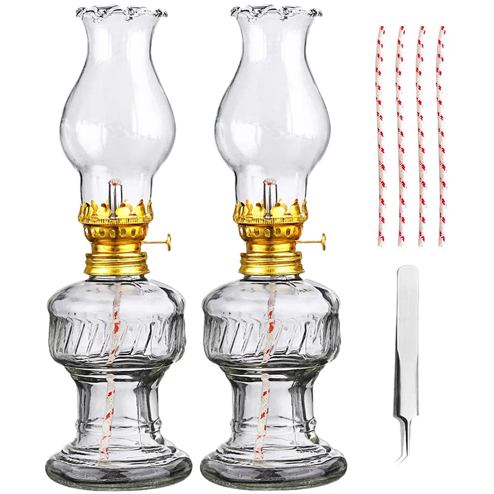 Lamp Olie Kerosine Glas Lantaarn Vintage Globes Lampen Retro Indoor