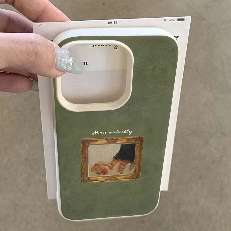 Elegant Retro Oil Painting Couple Design Soft Phone Case Cover