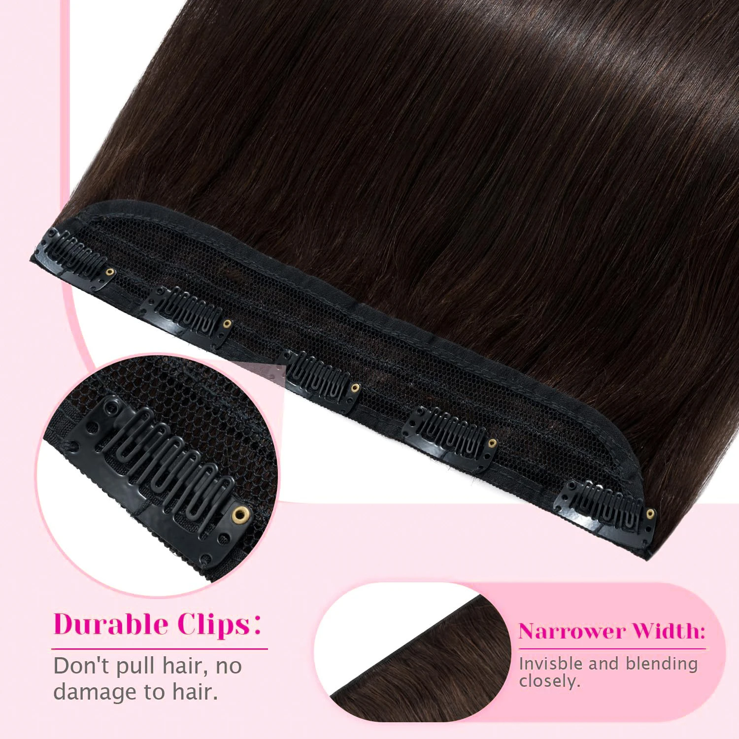 Dark Brown Full Head Clip in Extension One Piece A568a5c36846d4b3688bb679b0eaca  main image 2