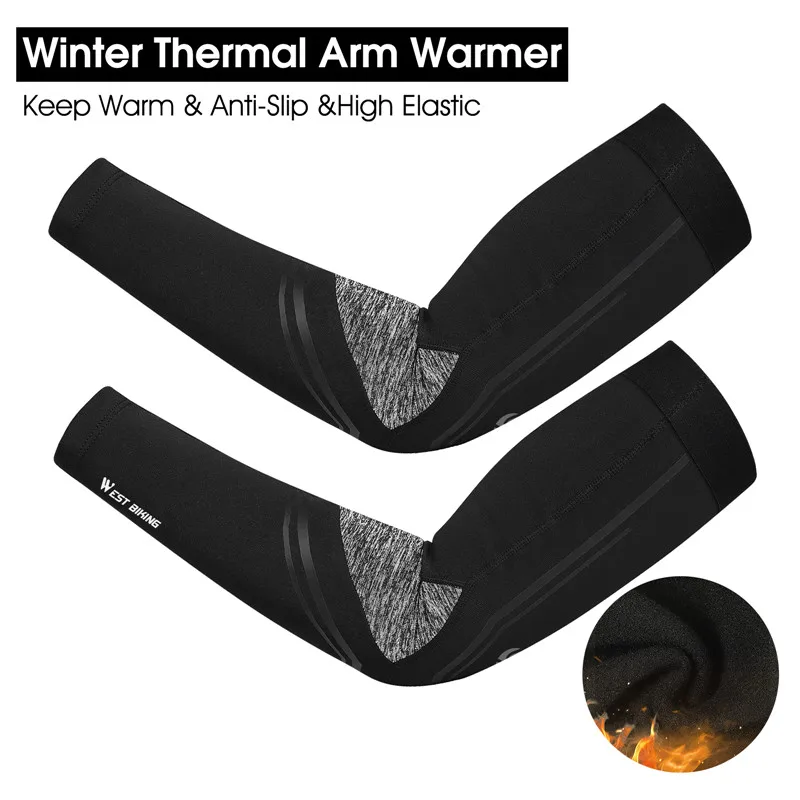 Winter Fleece Arm Sleeves Breathable Sports Elbow Pads Fitness Arm Covers Cycling Running Basketball Warmer arm sleeves arm leg warmers