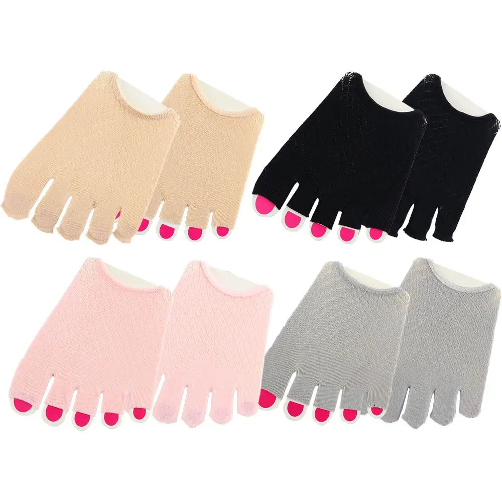 

Elastic Invisible Mesh Women Summer Cotton Half Palm Socks Sock Slippers Open Toe Socks